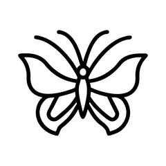 A butterfly clean black line art. 