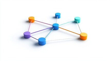 Fototapeta premium Artistic clay network symbol colorful connections in a vibrant environment abstract perspective