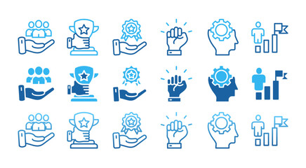 GAMIFICATION.icon set with multiple style engagement, reward, achievement, motivation, learning, and challenge