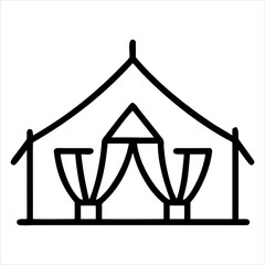 tourist tent icon editable stroke set of black