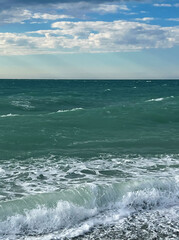 Black Sea in autumn in Sochi