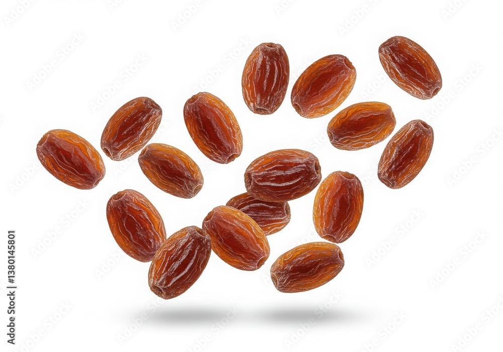 Aufkleber Isolated shot of multiple dates scattered against a clean white background in a studio setting