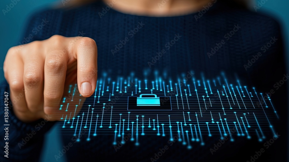 Aufkleber digital security action virtual space graphic content tech environment focused viewpoint