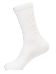 White sports crew sock on a mannequin foot