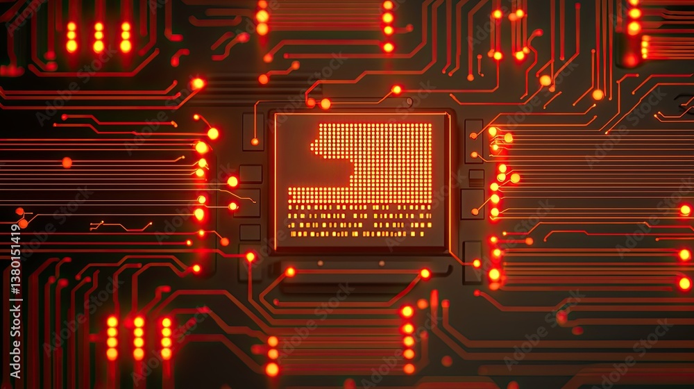 Poster innovative technology circuit board design digital space graphic art abstract environment macro view