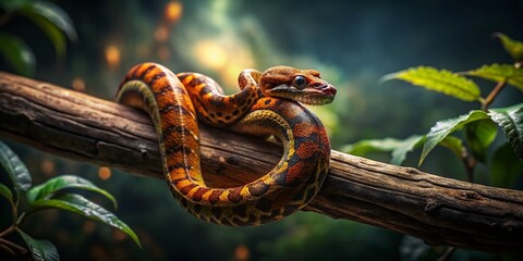 Fototapeta premium Baby Peruvian Long-Tailed Boa, Long Exposure, Reptile, Wildlife, Nature