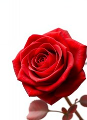 Elegant Red Rose on White Background