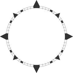 Fototapeta premium Compass Ring with Cardinal Directions Only