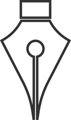 Black Outline Pen Nib Symbol for Design
