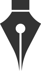 Black Pen Nib Icon for Calligraphy and Writing