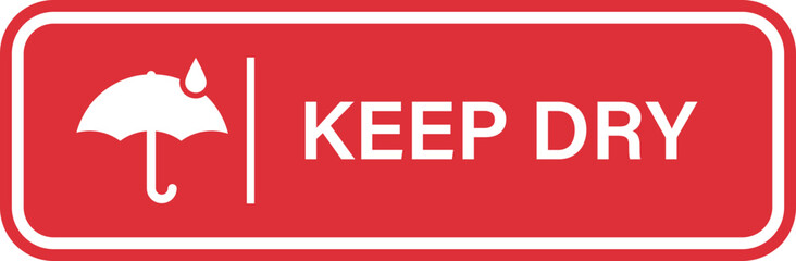 Keep Dry Symbol with Umbrella and Raindrop