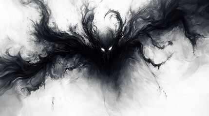 Dark, smoky creature with glowing eyes.