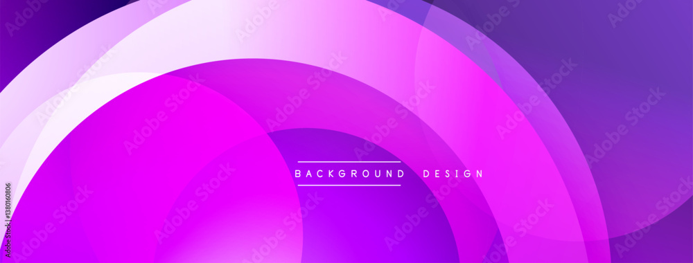 Aufkleber Abstract purple background. Overlapping circles create dynamic flow. Smooth gradients, modern design. Vibrant, clean aesthetic. Perfect for digital projects.