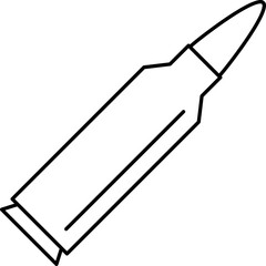 Ammunition bullet icon for military use