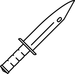 Combat knife icon with serrated edge