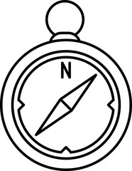 Compass icon with needle and north label