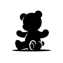 Obraz premium Teddy bear silhouette in cute minimal style