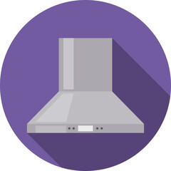 Kitchen hood, kitchen hood icon, realistic kitchen hood isolated on purple background. Background image, poster, web banner, vector illustration.