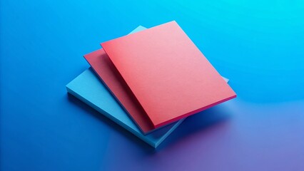Fototapeta premium Blue & Coral Leaflet Mockup: 3D Rendered Poster & Brochure Flyer Design