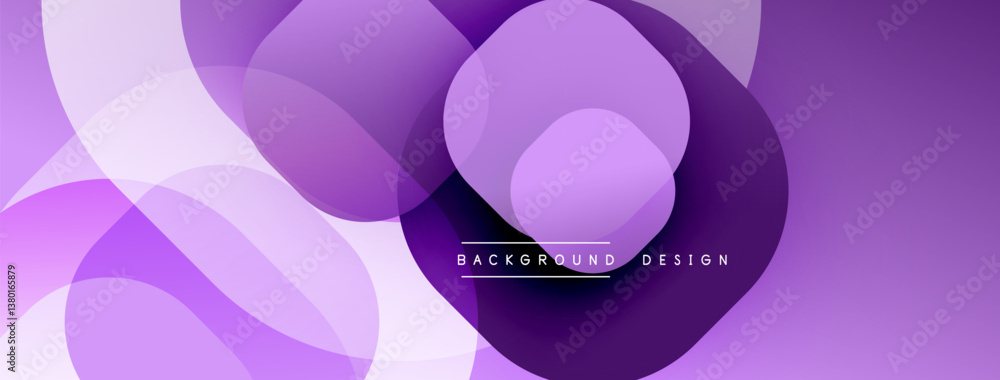 Poster Abstract purple layers create dynamic composition. Smooth gradients, overlapping shapes, modern aesthetic. Minimalist design, vibrant colors, elegant presentation.