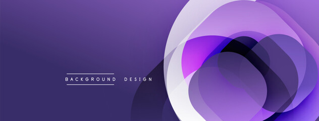 Purple abstract design. Overlapping circles create dynamic visual effect. Modern, minimalist style. Smooth gradients, elegant composition.