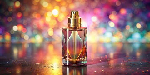 Body Mist Bottle with Golden Reflections - Warm Pastel Tones, Natural Organic Design