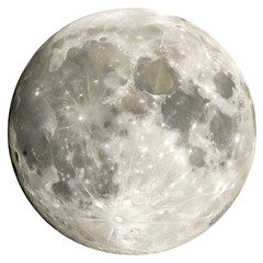  Full moon phase planet on transparent background 