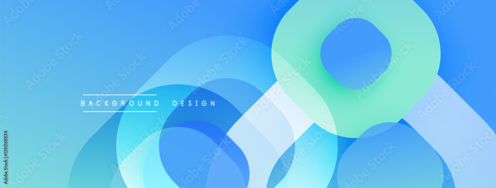 Aufkleber Blue abstract design. Overlapping circles create dynamic composition. Light, vibrant colors suggest modern aesthetic. Smooth gradients enhance visual appeal.