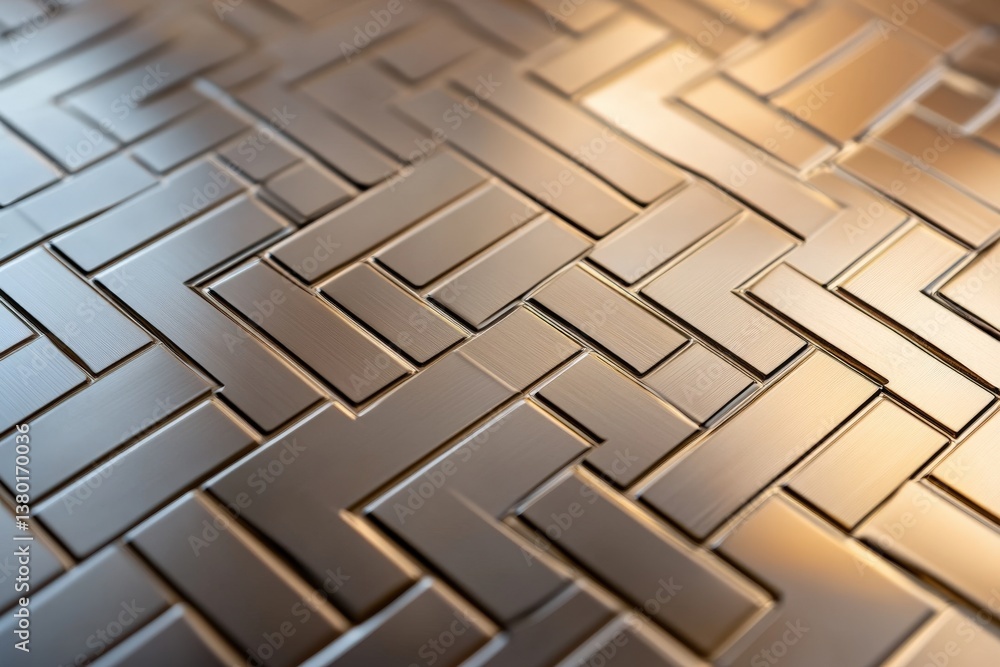 Aufkleber a close-up view of an intricately patterned metallic surface, showcasing a geometric design with a m