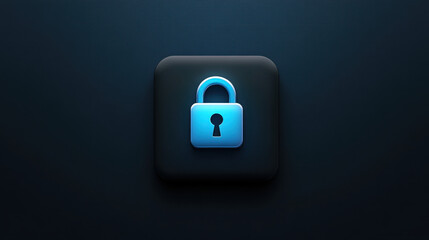 Abstract Blue Digital Padlock Representing Cybersecurity and Data Safeguarding