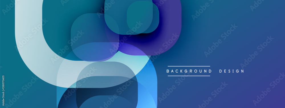 Leinwandbilder abstract design. overlapping circles create dynamic composition. blue, purple hues dominate. modern 