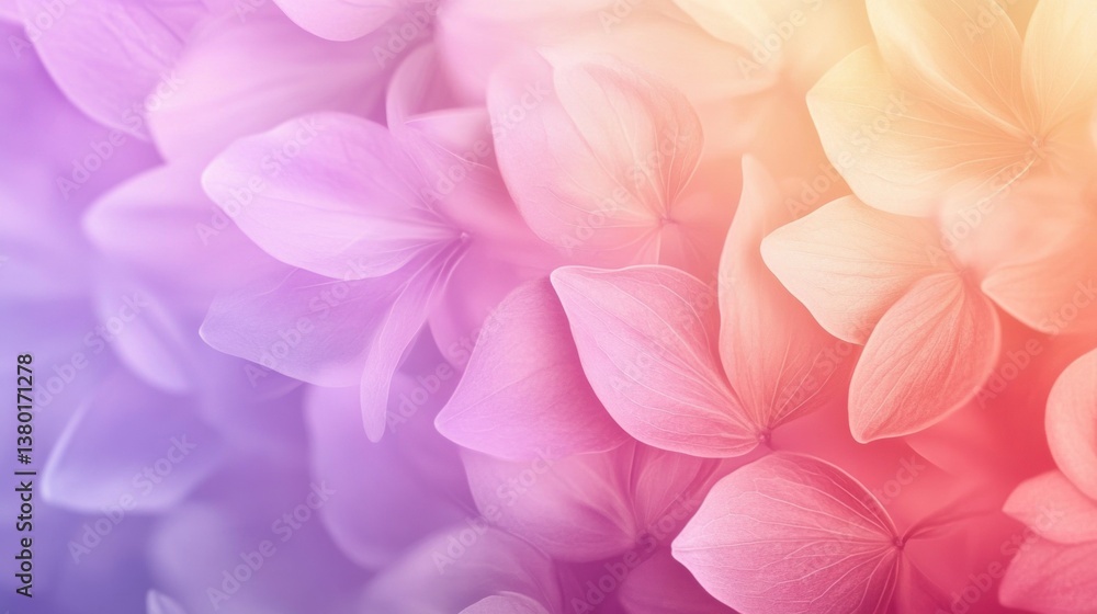 Poster floral gradient background with a smooth transition from lilac to soft pink featuring subtle petals 
