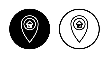 Address icon logo design. home location sign and symbol. pinpoint