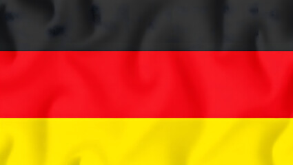 Obraz premium The flag of Germany, featuring its black, red, and gold colors, waving with pride in the breeze.