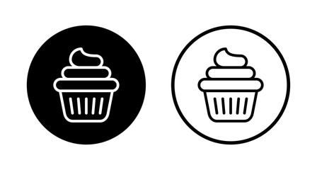 Cup cake icon logo design. Cup cake sign and symbol
