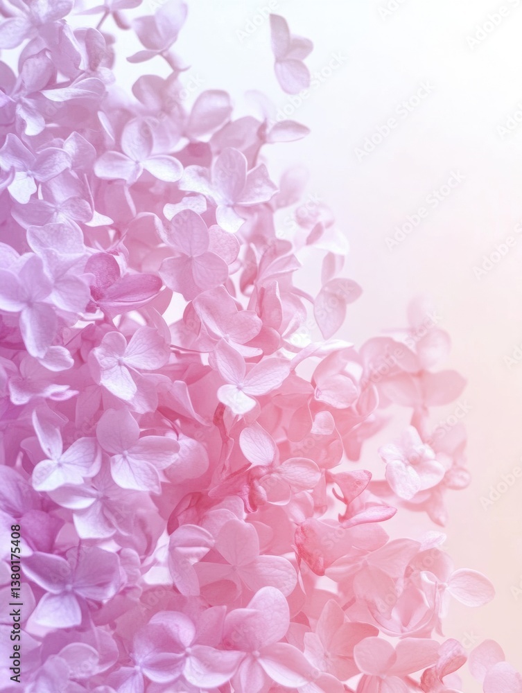 Poster floral gradient design featuring lilac and soft pink petals creating an elegant backdrop for various