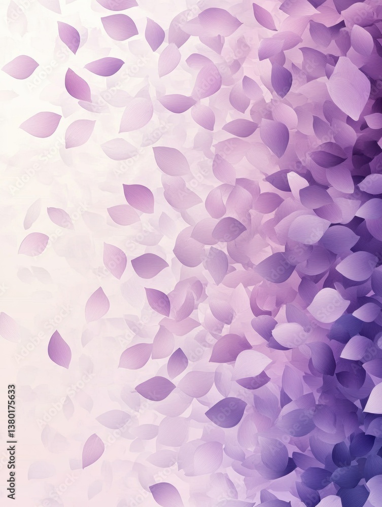 Poster floral gradient background with lilac and soft pink petals creating a serene atmosphere for a spring