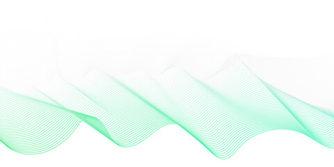 Dynamic minimal smoke colorful flow sound line. Abstract glowing white and green blend line smooth flow soundwave curve energy gradient vector futuristic digital outline line science design.	