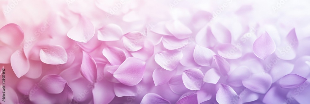 Aufkleber floral gradient background with lilac to soft pink transition and subtle petals creating a serene at