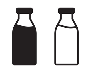 Bottle icon. Milk bottle icon. Milk jar icon.