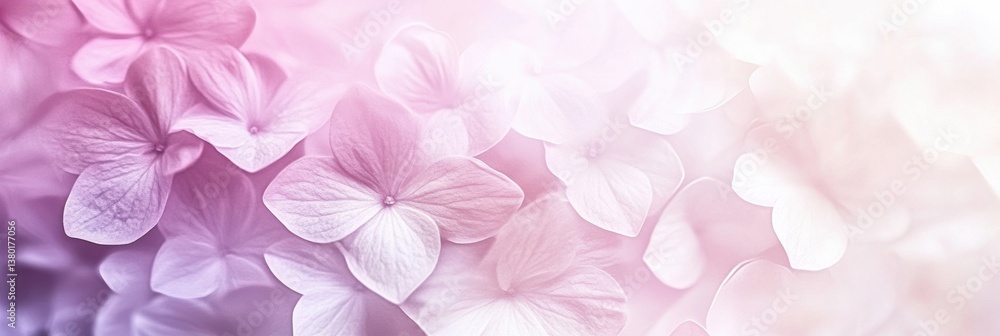 Aufkleber floral gradient background transitions from lilac to soft pink with delicate petals adding charm and