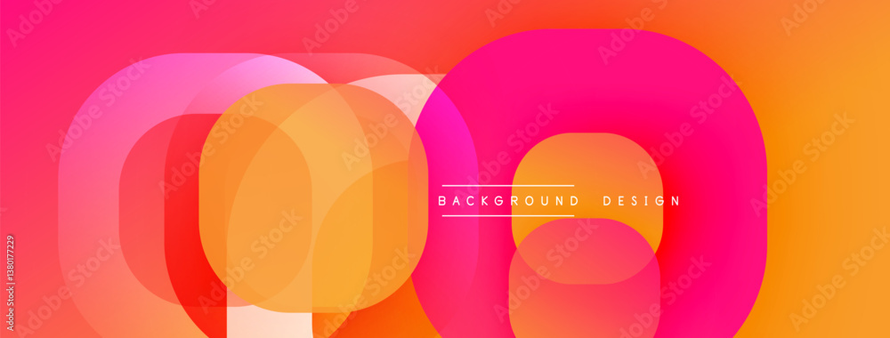 Poster Abstract colorful layers create dynamic composition. Smooth gradients, overlapping shapes, modern design. Vibrant hues, artistic expression.