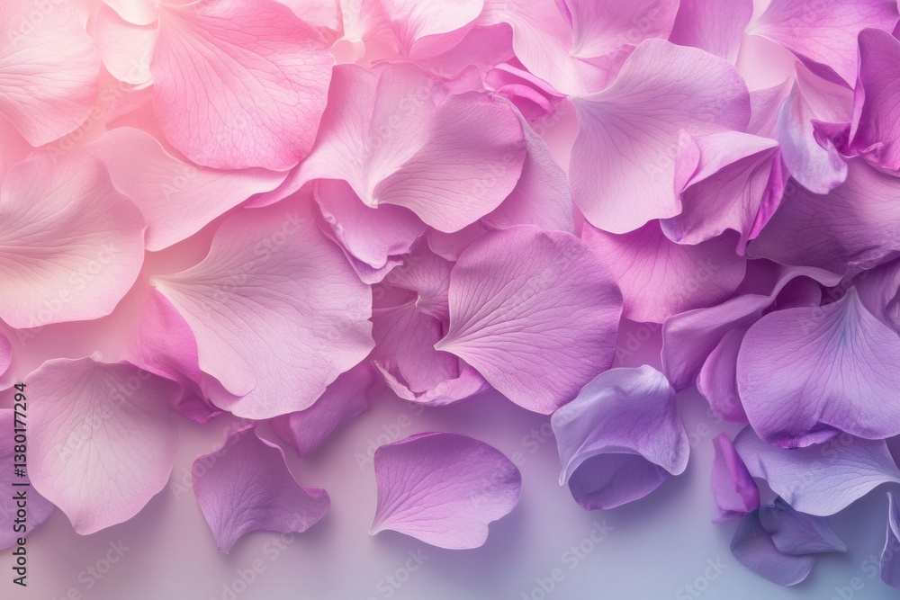 Poster floral gradient background creating a soft and serene atmosphere with lilac and pink petals gently a