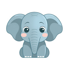 Fototapeta premium Elephant emoji on transparent png background
