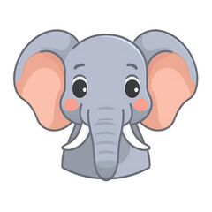 Fototapeta premium Elephant emoji on transparent png background