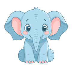Fototapeta premium Elephant emoji on transparent png background