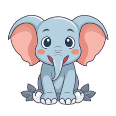 Fototapeta premium Elephant emoji on transparent png background