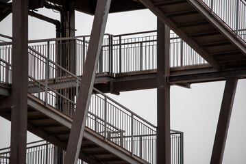 Fototapeta premium metal structure with stairs without people