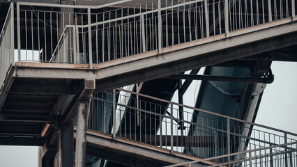 metal structure with stairs without people