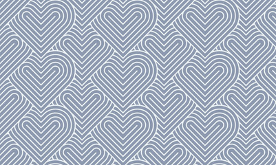 Modern and minimalist heart pattern background with heart lines. Printable vector container background for Valentine's Day.